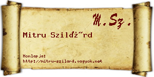 Mitru Szilárd névjegykártya